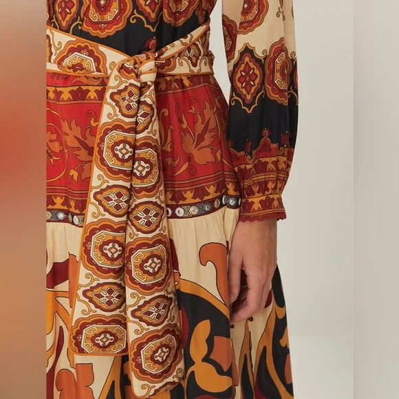 NWT FARM Rio Cream Ainika Tiles Midi Dress - Picture 4 of 5